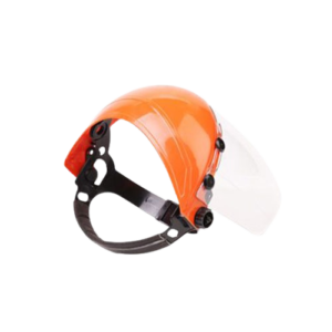 High-Quality Orange Protective Face Shield (Headgear & Visor)