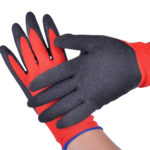 Black and Red Disposable Latex Gloves